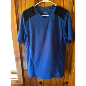 Nike T-shirt Men's Blue Dri Fit Pullover Stretch Size Medium